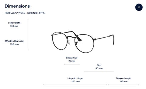  Rayban 0RX3447V Gọng Kính Tròn - Tem Chính Hãng Luxottica - Full Box 