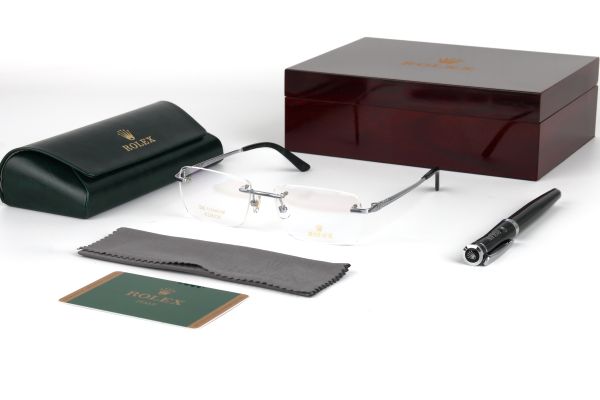  Gọng Kính Không Viền Mạ Vàng 18K Rolex K226228 Titanium 