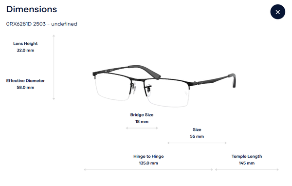 Gọng Kính Nửa Khung Rayban 0RX6281D