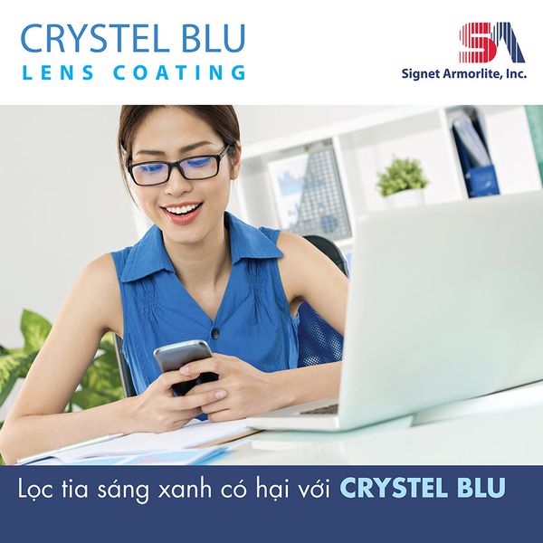  Đơn Tròng Lọc Ánh Sáng Xanh Signet Armolite Crystel Blu 1.56 