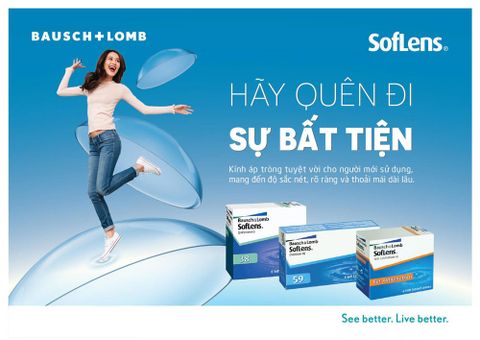  Kính Áp Tròng Không Màu 3 Tháng Bausch & Lomb SofLens 38 (-1.00 đến -9.00) 