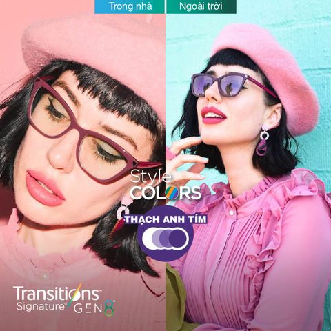  Tròng Kính Đổi Màu Essilor Transitions Style Colors Gen 8 Chính Hãng 