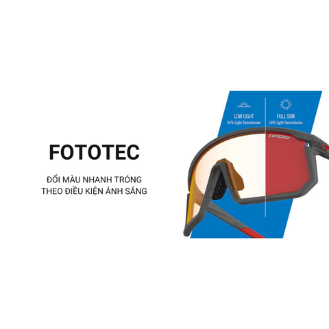  Tifosi Moab Satin Vapor Kính Mát Thể Thao Chính Hãng - Tròng Đổi Màu Clarion Red Fototec 