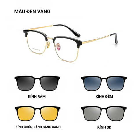  Kính Râm Cận Clip On 1808 Bộ 2 Kẹp Kính 