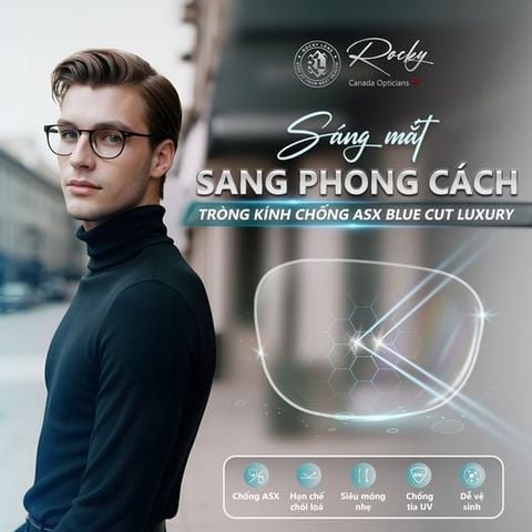  Tròng Kính Đổi Màu Trà Rocky Lens 1.61 Lọc Ánh Sáng Xanh - Bảo Vệ Mắt Thông Minh 