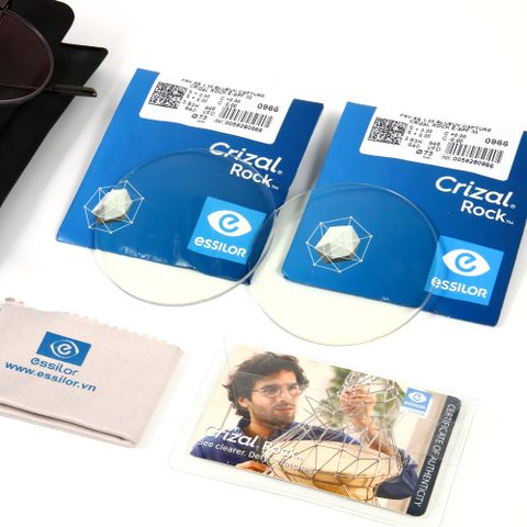  Tròng Kính Tròng Suốt Chống Ánh Sáng Xanh Pháp Essilor Crizal Rock Blue UV Capture Chính Hãng 