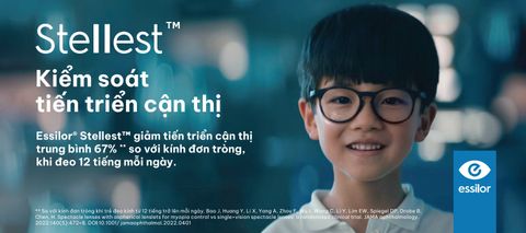  Essilor Stellest 1.59 Airwear Tròng Kính Kiểm Soát Tiến Triển Cận Thị Trẻ Em 