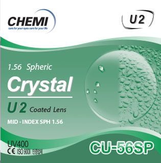  Tròng Kính Chemi U2 Crystal Coated 1.56 UV400 