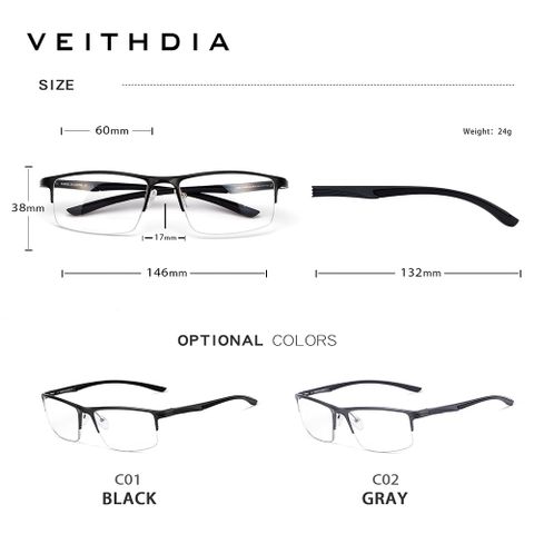  Gọng kính xẻ cước Veithdia 8725 