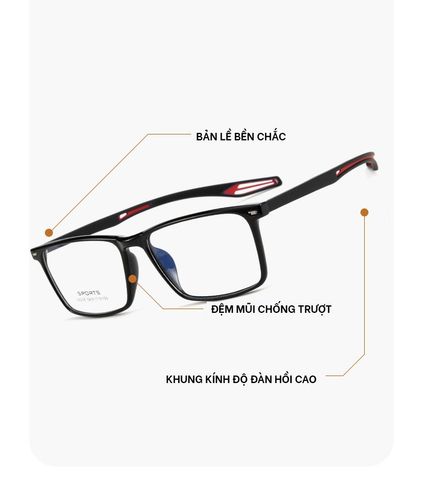  Gọng Kính Cận Thể Thao Dáng Vuông TR90 G6205 