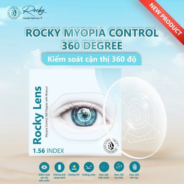  Tròng Kính Kiểm Soát Cận Thị Trẻ Em Rocky Myopia Control 360 Độ 