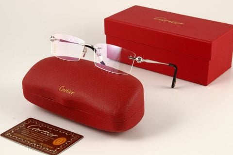  Gọng Kính Khoan Titanium Nam Nữ Cartier 23KGB 3138818 Full Box 