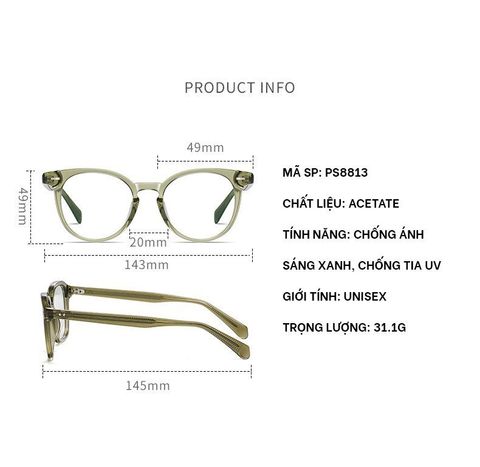  Gọng Kính Acetate Patton Ps8813 