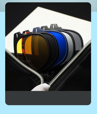  Kính Râm Cận TR90 Clip On Phân Cực Polarized 2 Trong 1 Bộ 5 Kẹp Cao Cấp 2218T 