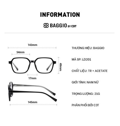  Gọng Kính Baggio LD201 