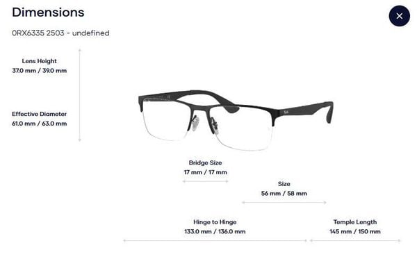 Gọng Kính Nửa Gọng Rayban 0RX6335