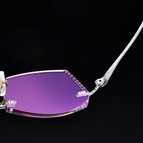  Zoson 3013 Kính Không Viền Titanium, Vát Cạnh Kim Cương 