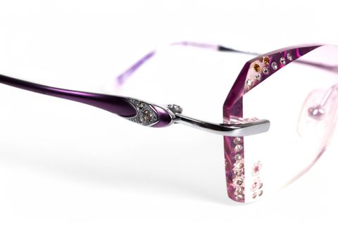  Zoson 3013 Kính Không Viền Titanium, Vát Cạnh Kim Cương 