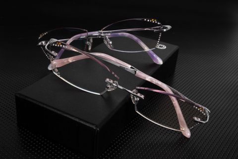  Zoson 3013 Kính Không Viền Titanium, Vát Cạnh Kim Cương 