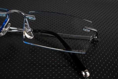  Kính Không Gọng Titanium Zoson 619HT Vát Cạnh Kim Cương, Đính Hạt 
