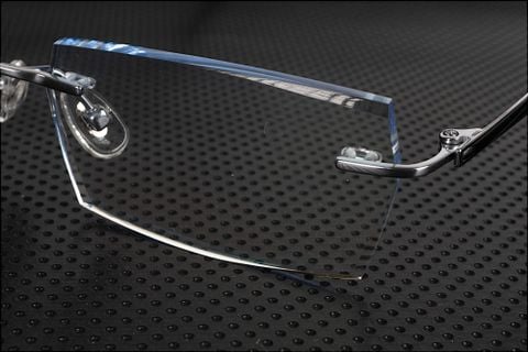  Kính Không Gọng Titanium Zoson 619HT Vát Cạnh Kim Cương, Đính Hạt 