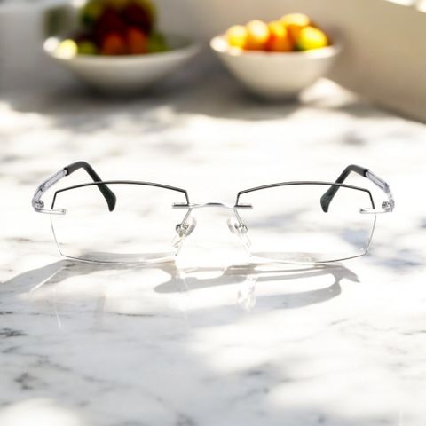  Zoson 96607 Kính Không Viền Titanium, Vát Cạnh Kim Cương 
