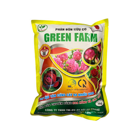 Phân bón hữu cơ hoa hồng và cây kiểng Green Farm -  Gói 1kg