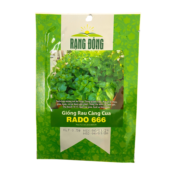 Hạt giống rau càng cua Rạng Đông RADO 666 - Gói 0.5 gram