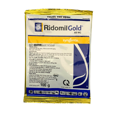 Thuốc trừ bệnh cây trồng RIDOMIL GOLD  68WG - Gói 100gram