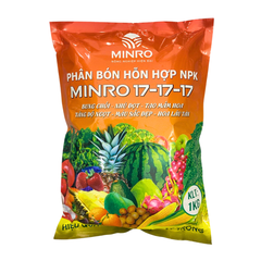 Phân NPK MINRO 17-17-17 - Phân bón hỗn hợp bung chồi, nhú đọt, tạo mầm hoa (Gói 1kg)