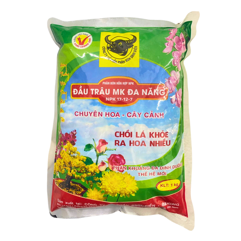 Phân bón đầu trâu MK đa năng 17-12-7 dùng cho hoa kiểng