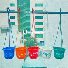 - Chậu treo in họa tiết trồng hoa kiểng 15x12H (HD)