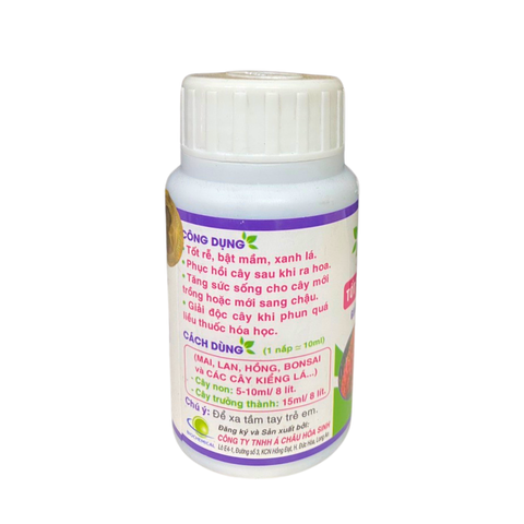 Phân bón sinh học Ami Green (100ml) – Tốt rễ, bật mầm, xanh lá, giải độc cho hoa