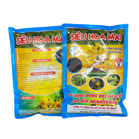Phân bón kích hoa, kích nụ, phục hồi rễ cho hoa mai - Siêu Hoa Mai - Gói 700 gram