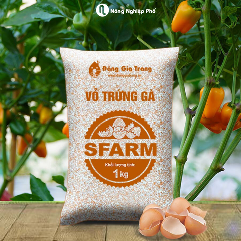 Vỏ trứng gà SFARM (1kg) - Cải tạo đất, bổ sung Canxi, cho cây con, rau màu