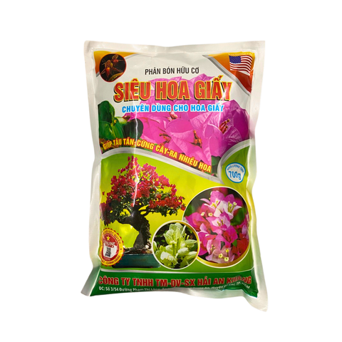 Phân bón hữu cơ Siêu hoa giấy giúp tậu tán, cứng cây, ra nhiều hoa - Gói 700 gram