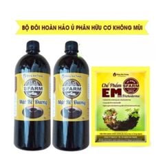 Combo 1 túi chế phẩm EM Sfarm 200gr và 2 chai mật rỉ đường Sfarm 1 lít- Tại CH Hà Nội