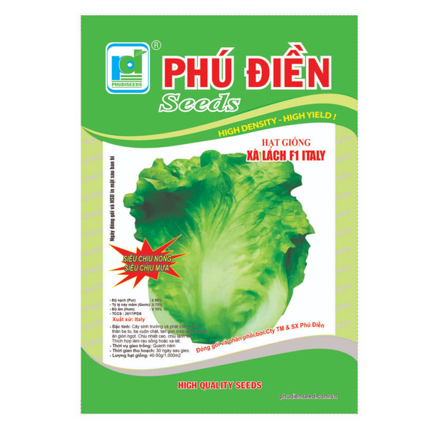 Hạt giống Xà lách F1 Italy Phú Điền - Gói 5gr