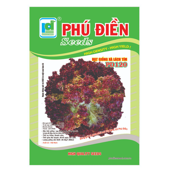 Hạt giống Xà lách tím PD120 Phú Điền - Gói 2gr