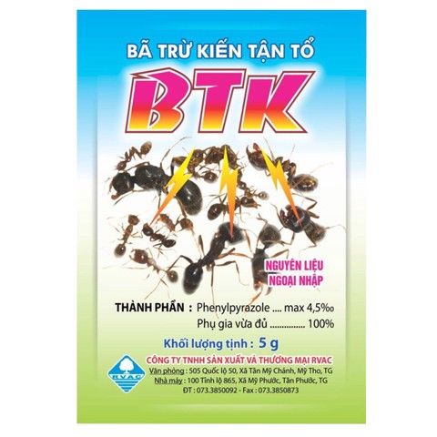 Thuốc diệt kiến BTK có độc tính lây lan trong tổ kiến hay chỉ diệt kiến ở một khu vực cụ thể?
