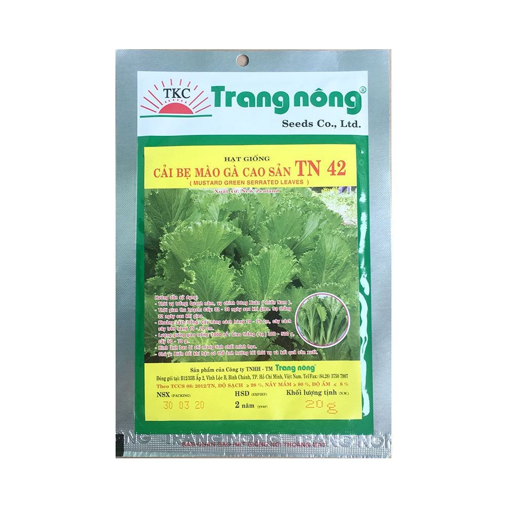 Hạt Giống Cải Bẹ Mào Gà Cao Sản Tn 42 - Gói 20 Gram – Nông Nghiệp Phố