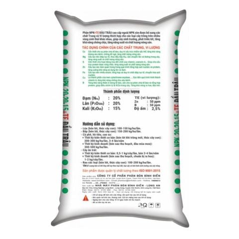 NPK Đầu Trâu 20-20-15+TE (50kg) – Tăng năng suất, chất lượng cây trồng