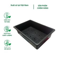 Chậu trồng rau chữ nhật 64x44x21cm (màu đen) - Thích hợp trồng rau sạch tại nhà, có lưới thoát nước