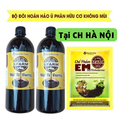 Combo 1 túi chế phẩm EM Sfarm 200gr và 2 chai mật rỉ đường Sfarm 1 lít - Tại CH Hà Nội