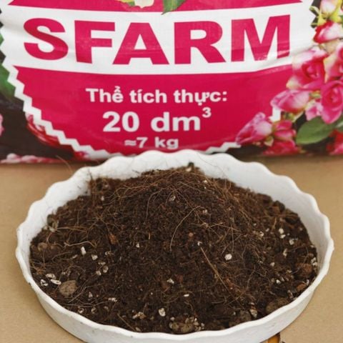Đất trồng hoa hồng Sfarm (20dm³) - Đất sạch trồng hoa hồng, dinh dưỡng hữu cơ, tơi xốp, không cần trộn thêm