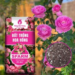 Đất trồng hoa hồng Sfarm (20dm³) - Đất sạch trồng hoa hồng, dinh dưỡng hữu cơ, tơi xốp, không cần trộn thêm