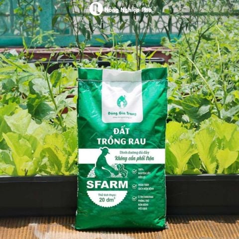 Đất trồng rau SFARM (20dm³) –  Đất sạch thoáng khí, dinh dưỡng hữu cơ, rau xanh tốt