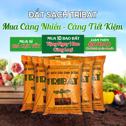 Đất Sạch Tribat Trồng Cây Giàu Dinh Dưỡng 50dm3 (HCM)