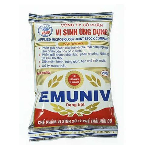 Combo bộ đôi 01 túi chế phẩm ủ rác và phân bón Emuniv 200gram và 02 chai mật rỉ đường loại 1 lít - Tại CH Đà Nẵng