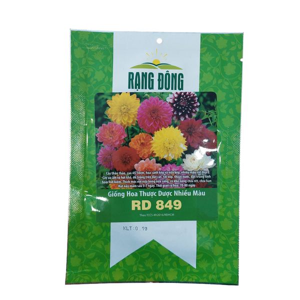 Hạt giống Hoa thược dược nhiều màu RD849 - Gói 0.1 gram